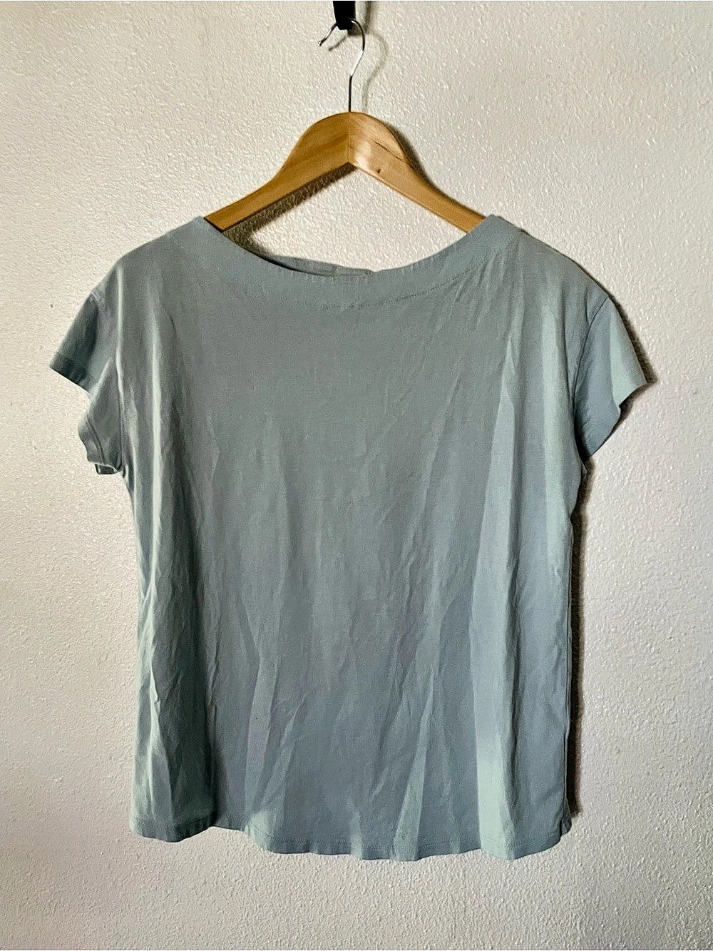 Boden Women's Supersoft Slash Neck T-Shirt Size 8 Boat Neck Blue
